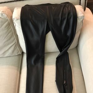 BCBG Black leather leggings size L